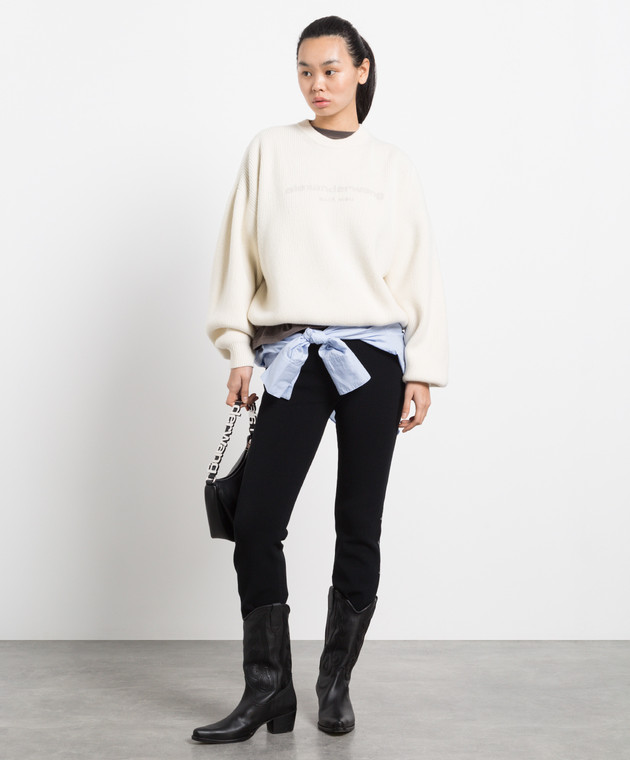 Alexander Wang Белый свитер из шерсти с логотипом UKC4221037 изображение 2