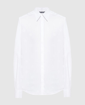 Dolce&Gabbana Белая рубашка Martini в шаблон логотипа монограмма. G5JL8TFJ5GU