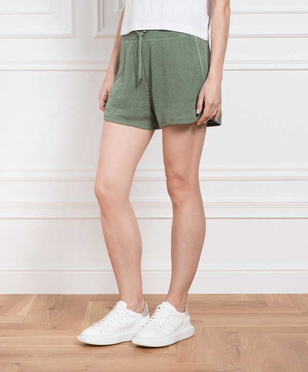 Brunello Cucinelli Green knitted shorts M19197999 image 3