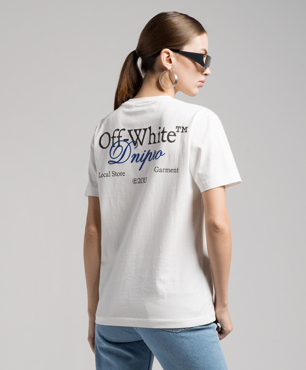 Off-White White t-shirt with Off-White Dnipro print OMAA027G23JER026 image 4