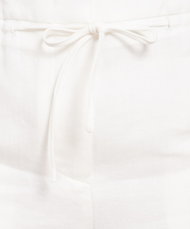 Peserico White linen shorts P0413002606 изображение 5