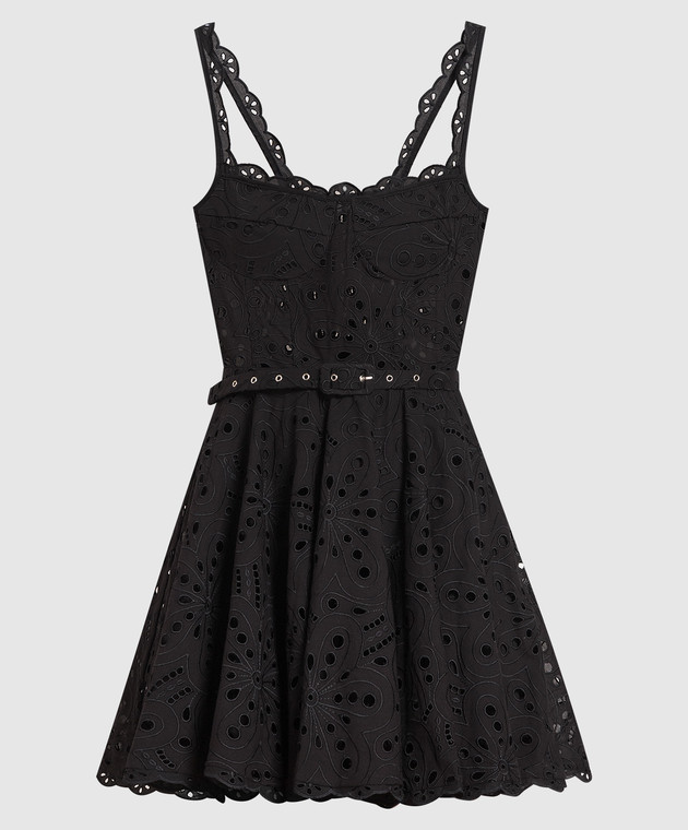 Charo Ruiz Nina black bustier dress with broderie embroidery 233610