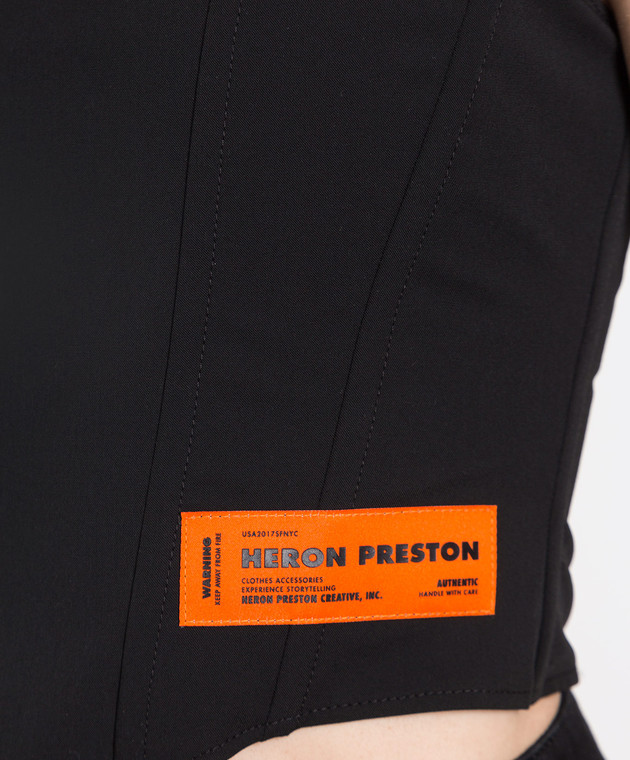 Heron Preston Чорний корсет із патчем логотипу HWAD030S22FAB002 зображення 5