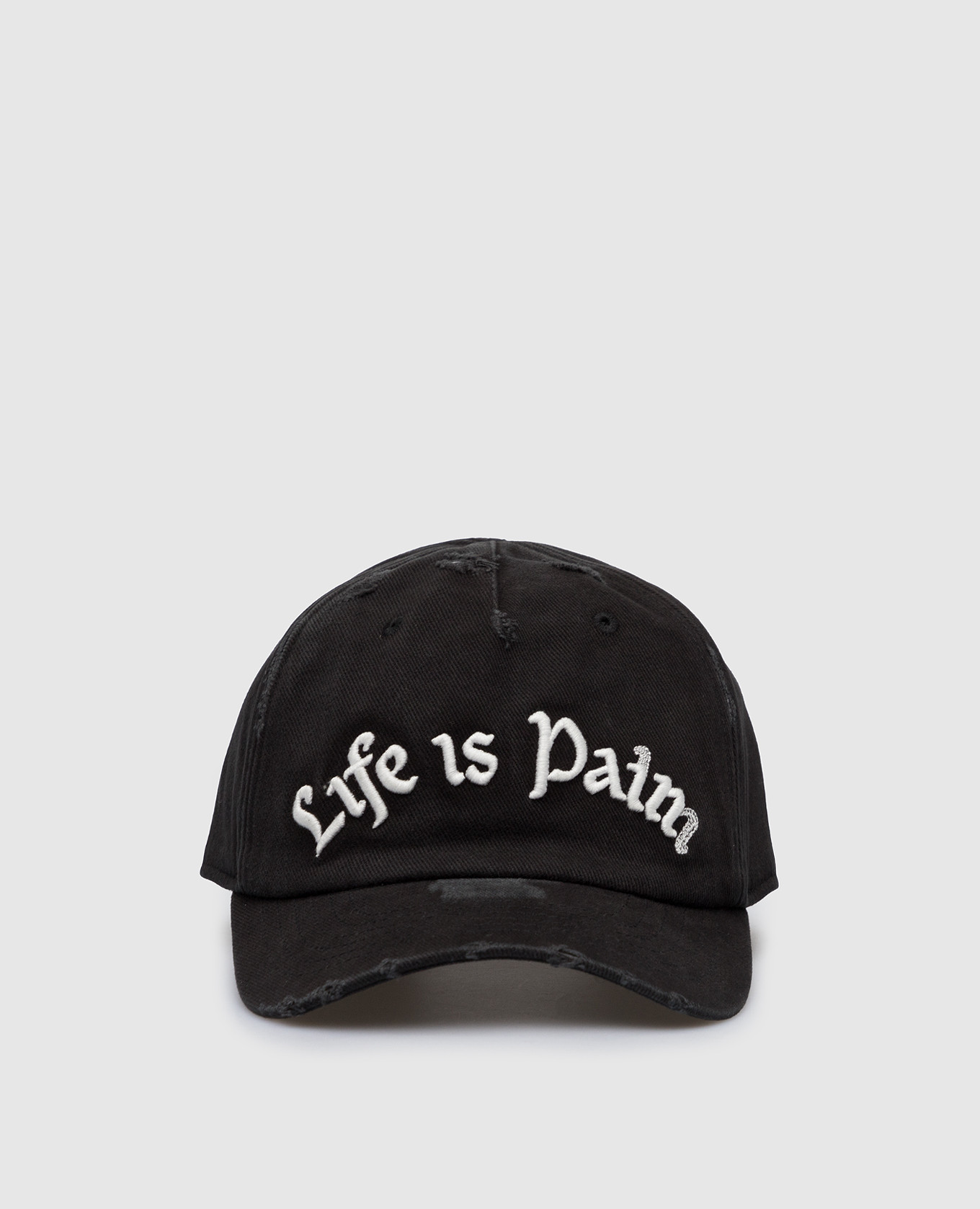 

Черная кепка Life is Palm с прорехами, Черный, Кепки