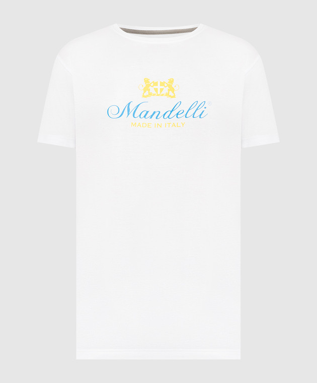 Enrico Mandelli New maldive man white t-shirt with logo print NEWMALDIVEMAN