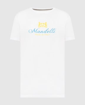 Enrico Mandelli Белая футболка New maldive man с принтом логотипа NEWMALDIVEMAN