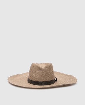Brunello Cucinelli Бежевий капелюх з ланцюжком моніль MCAP90183P