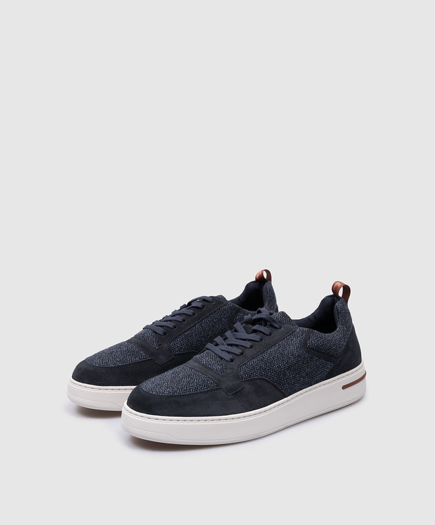 Loro Piana Синие комбинированные кеды Newport Walk FAN4436 изображение 2