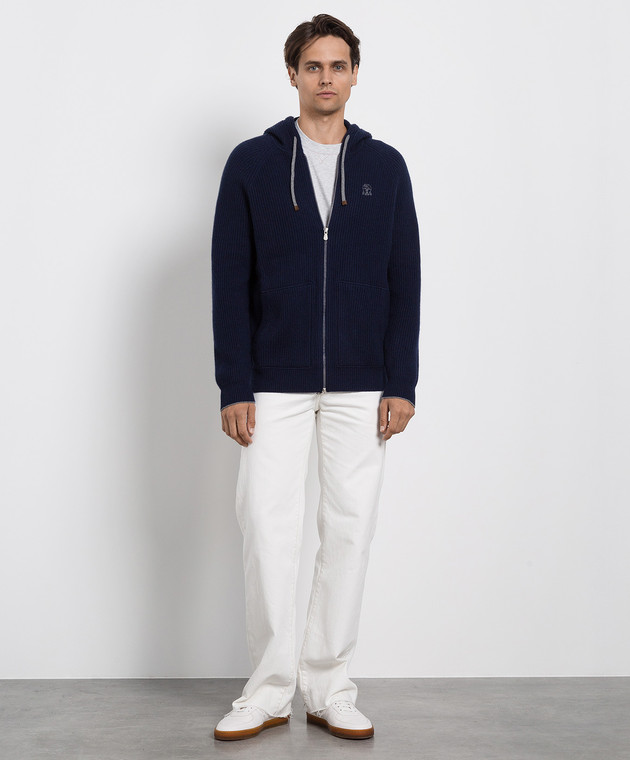 Brunello Cucinelli Темно-синій кардиган із кашеміру M22704806G зображення 2