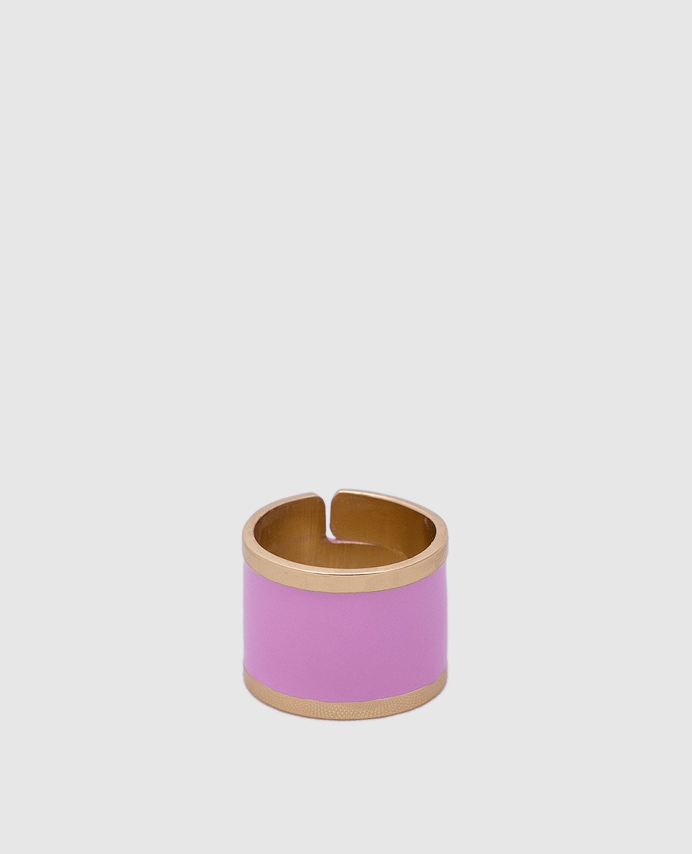 24k gold plated pink ring with enamel
