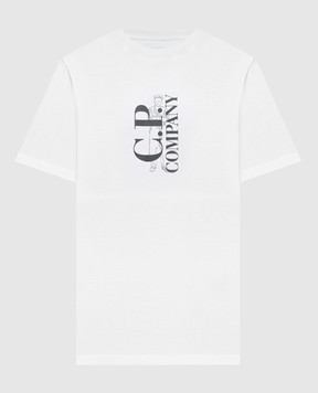 C.P. Company Біла футболка з контрастним принтом MTS139A005100W