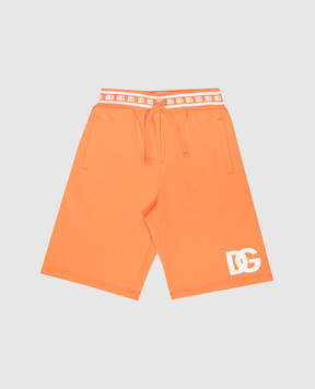 Dolce&Gabbana Детские оранжевые шорты с вышивкой логотипа L4JQP0G7IJ846