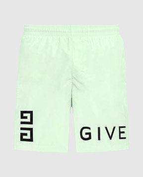Givenchy Зелені шорти для плавання з принтом логотипу 4G BMA00N1453