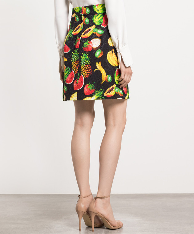 Dolce&Gabbana Black printed skirt F4AG8TFSM4I image 4