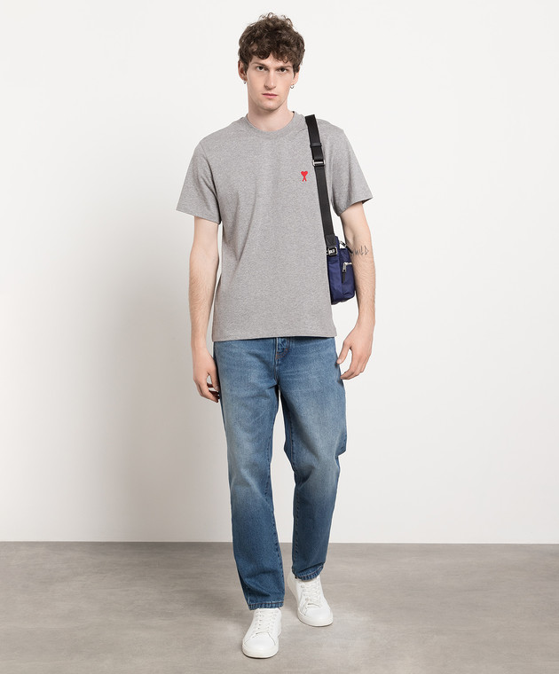 Ami Paris Серая футболка с логотипом BFUTS001724 изображение 2