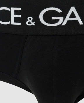Dolce&Gabbana Набір чорних трусів-сліпів з логотипом M9D69JONN97