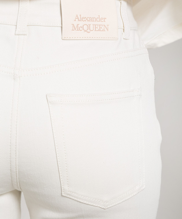 Alexander McQueen White jeans with logo patch 733315QMAB7 изображение 5
