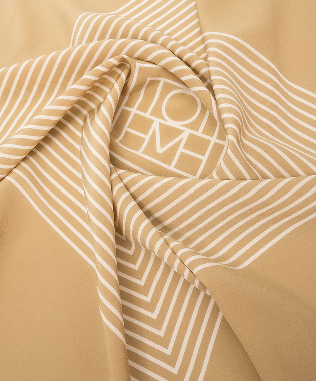 Toteme Бежева шовкова хустка з монограмою 221853801 зображення 3