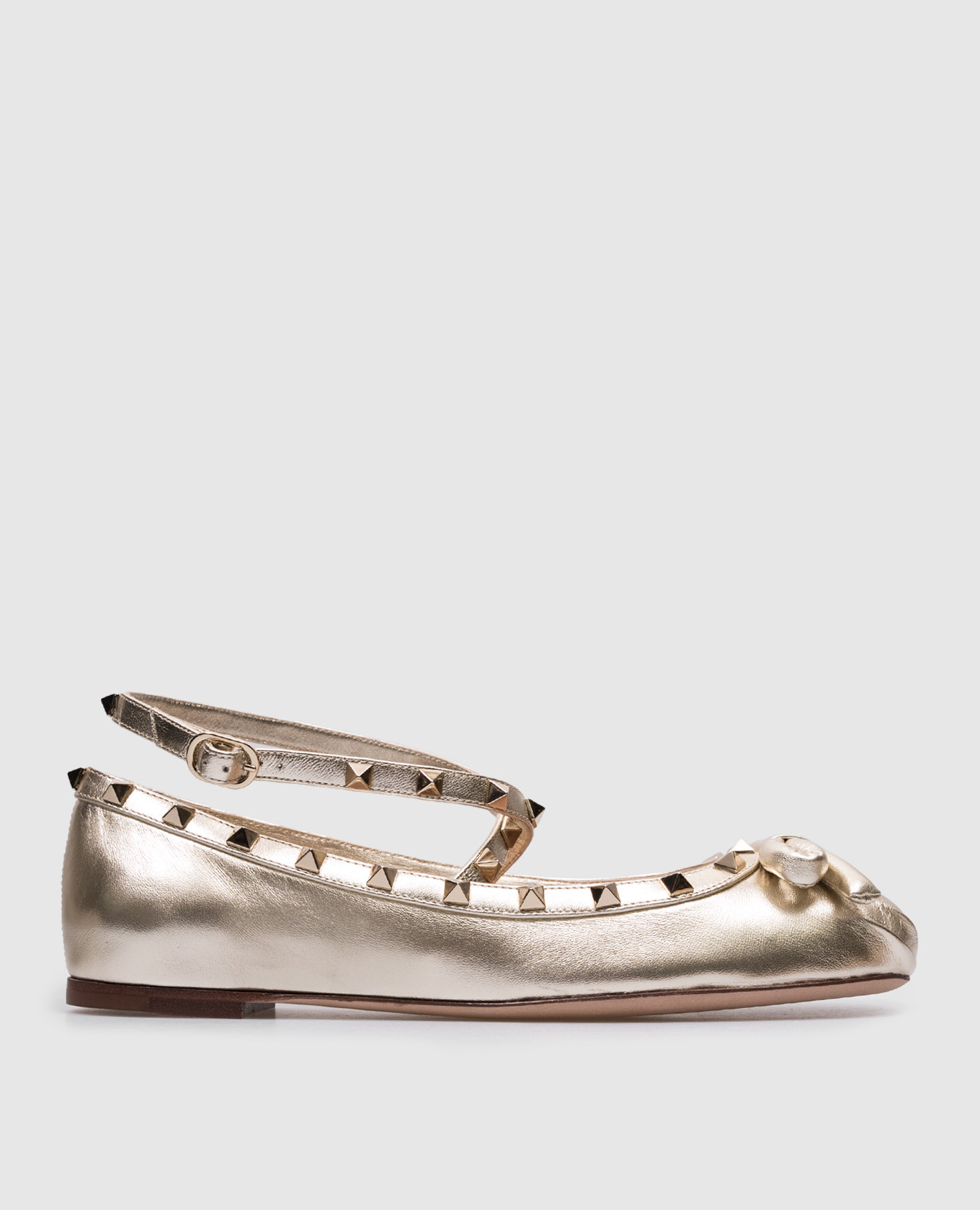 

Золотые кожаные балетки Rockstud, Золотистый, Балетки