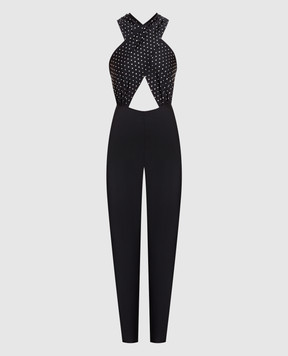 The Andamane Hola black jumpsuit with crystals T130135BTJP062