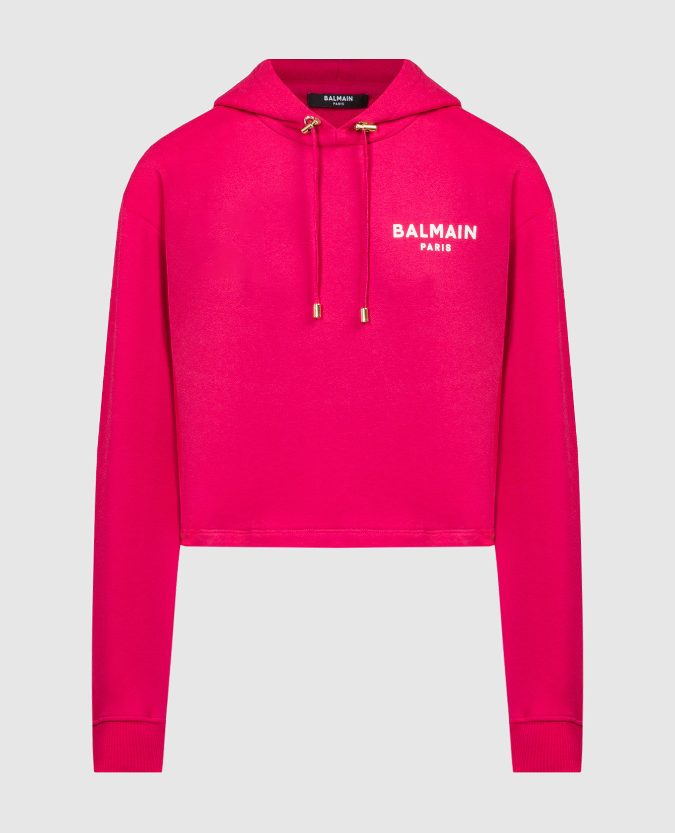 Pink hoodie with textured logo