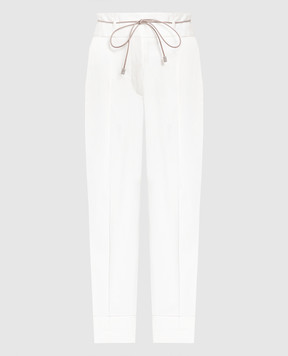 Peserico Білі штани з високою посадкою P04666A01502