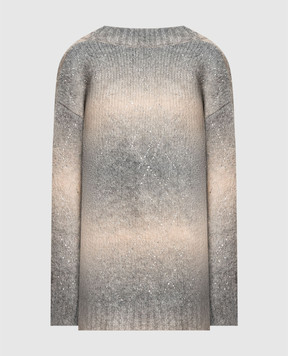 ALANUI Серый свитер Crystal Ice Caves LWHI043F22KNI001