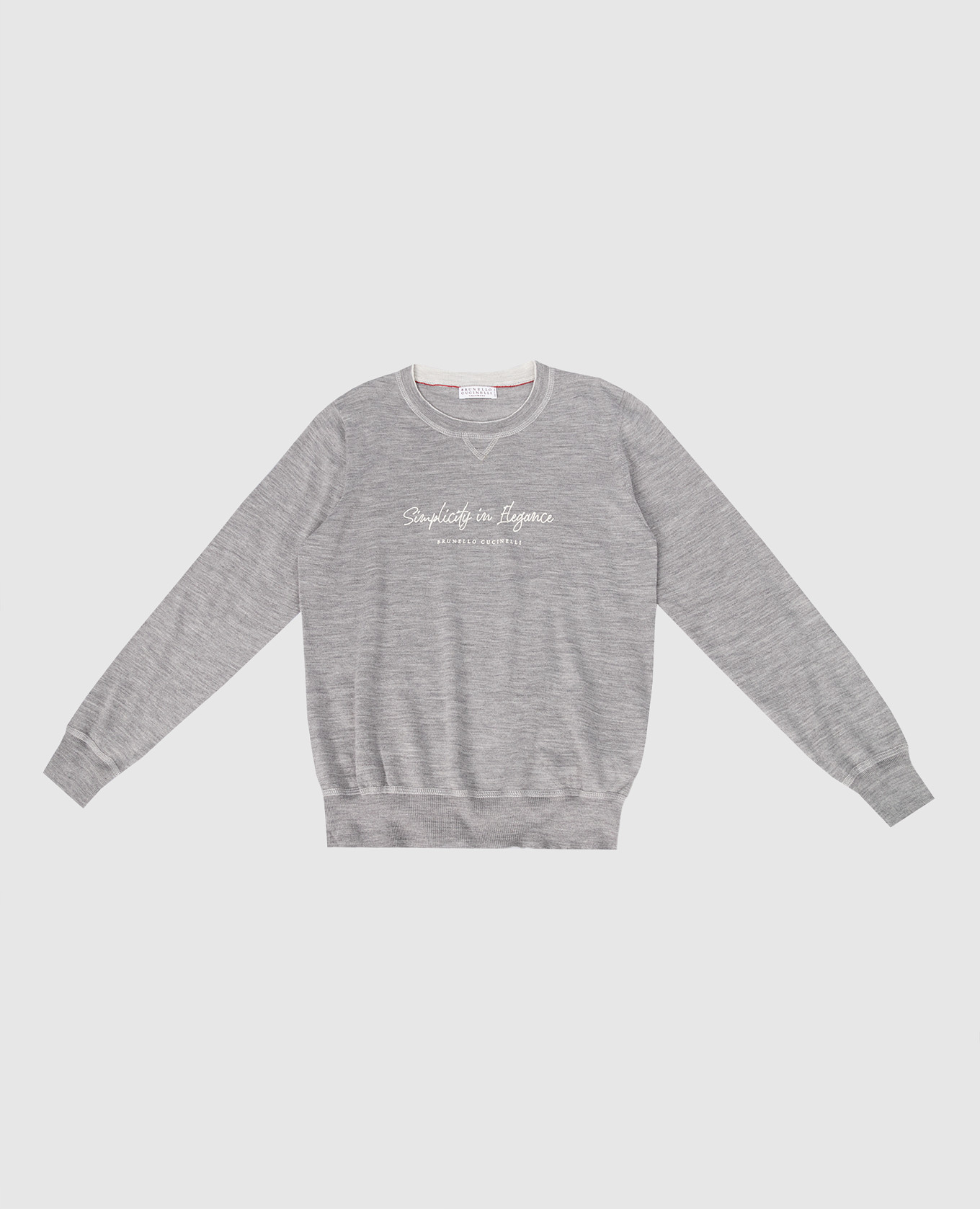 Children's gray wool and cashmere sweatshirt