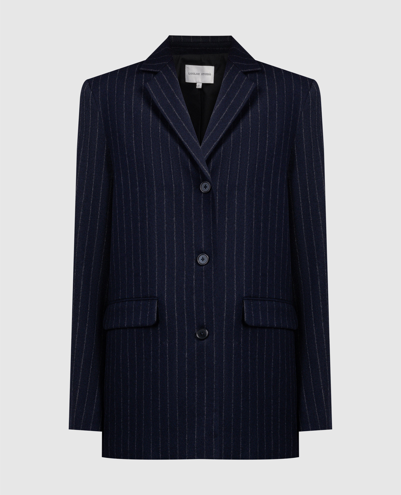 Blue Senja striped wool and cashmere jacket