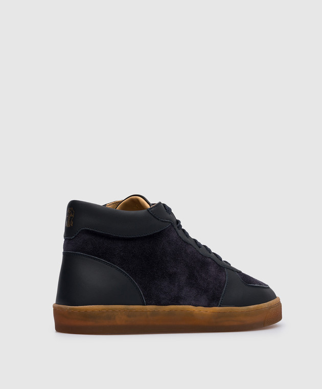 Brunello Cucinelli Синие замшевые сникеры на меху MZUSBMW298 изображение 3