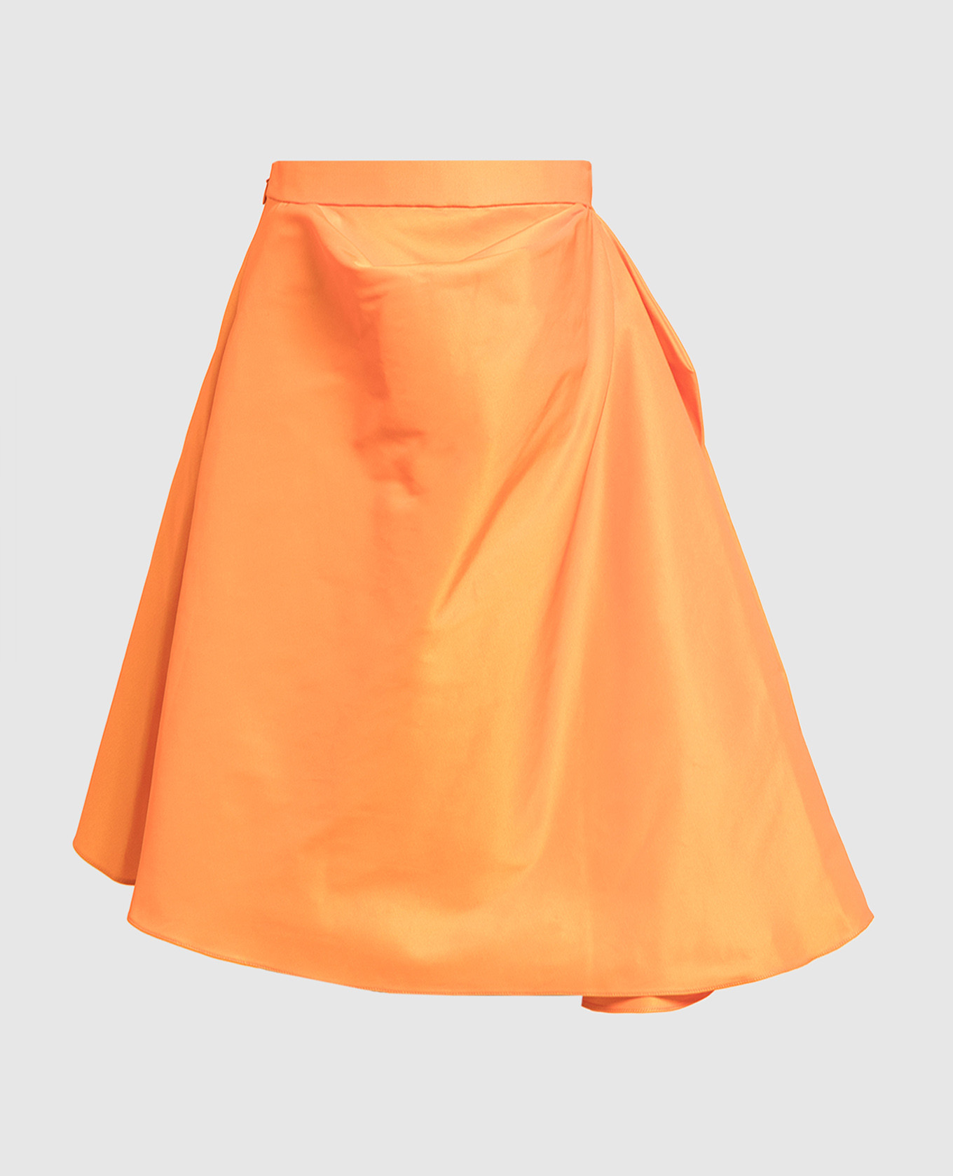 Оранжевая юбка с драпировкой