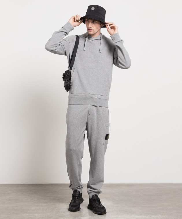 Stone Island Gray joggers with logo patch 101564451 image 2