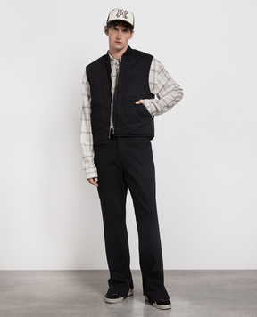 Palm Angels Черный жилет Sartorial с логотипом PMEA250E23FAB001