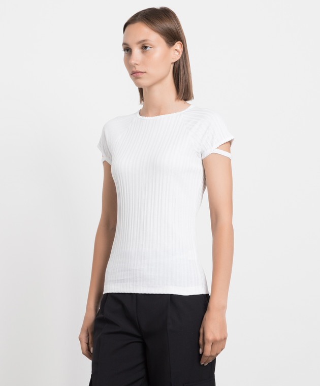 Helmut Lang White t-shirt with a scar L04HW502 image 3