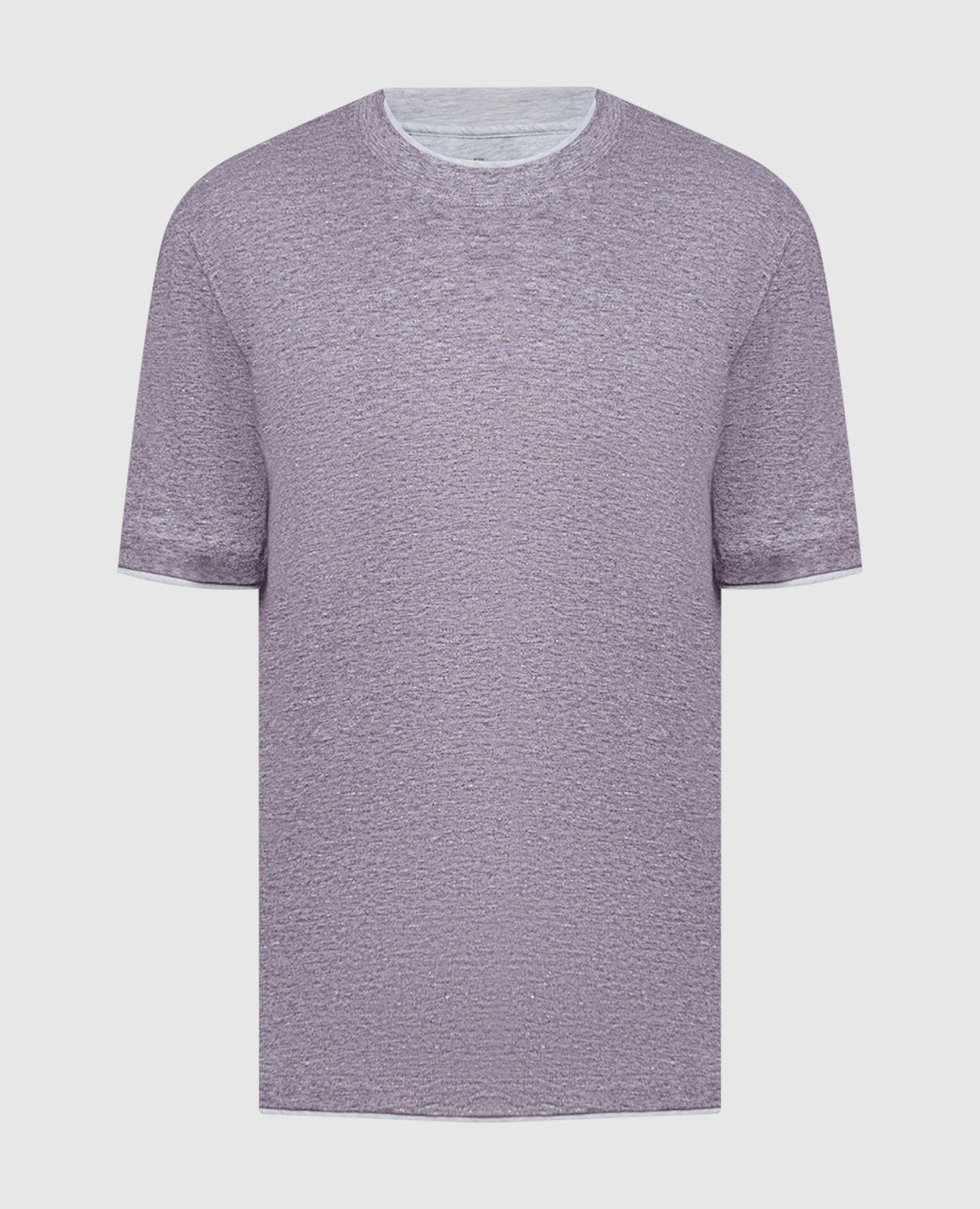 Фиолетовая меланжевая футболка с льном