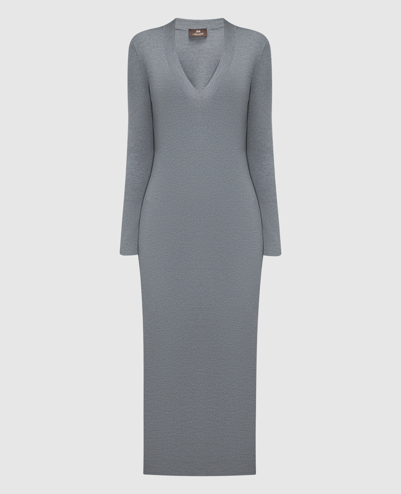 Gray midi dress made of wool