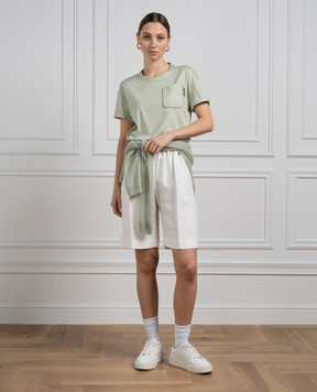 Brunello Cucinelli Зелена футболка з ланцюжком моніль M0T81EH900