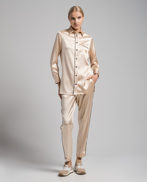 Kiton Бежева сорочка з монограмою логотипа D52446K04S46