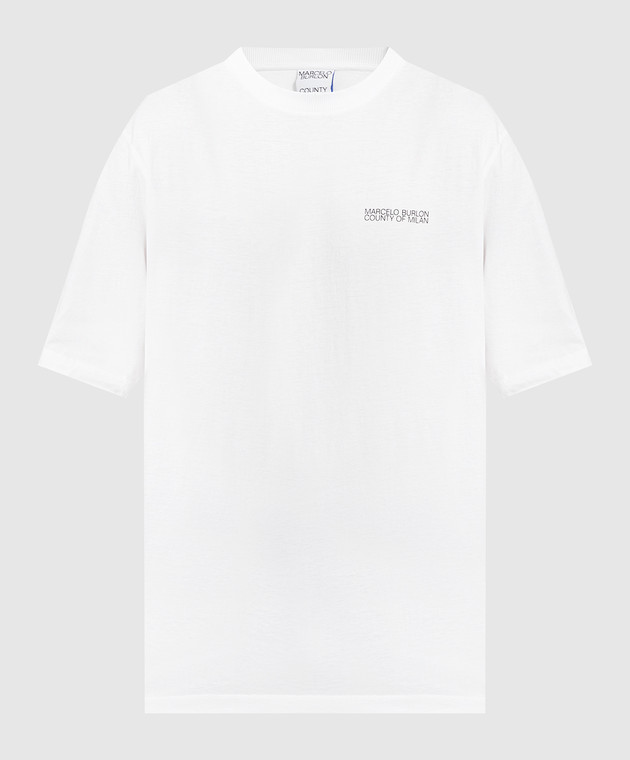 Marcelo Burlon White T-shirt TEMPERA CROSS OVER with logo print CMAA054C99JER001