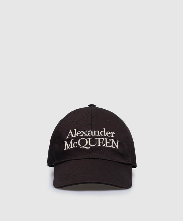 Alexander McQueen Чорна кепка з вишивкою логотипу 6886584105Q