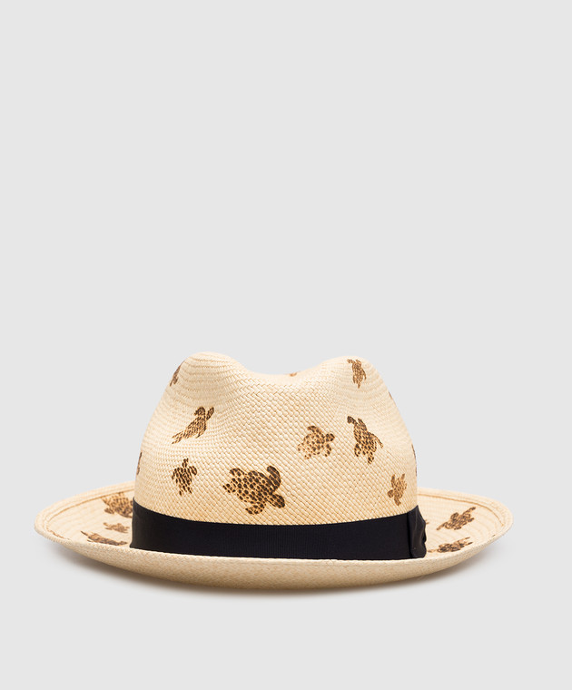 Vilebrequin Claudio beige straw hat with print CDOH2403