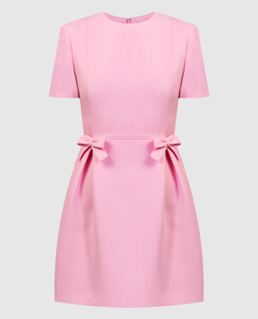Valentino Розовое платье мини из шерсти и шелка 4B3VA6T01CF