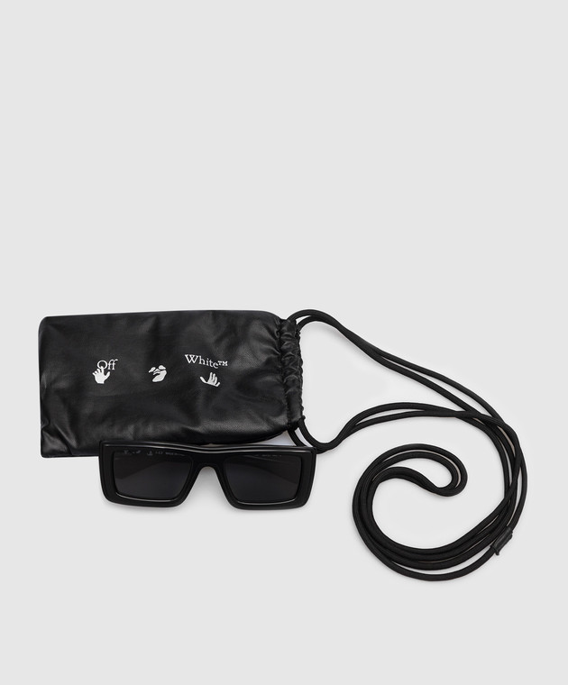 Off-White Черные очки Jacob с фактурным логотипом OERI043F22PLA001 изображение 5