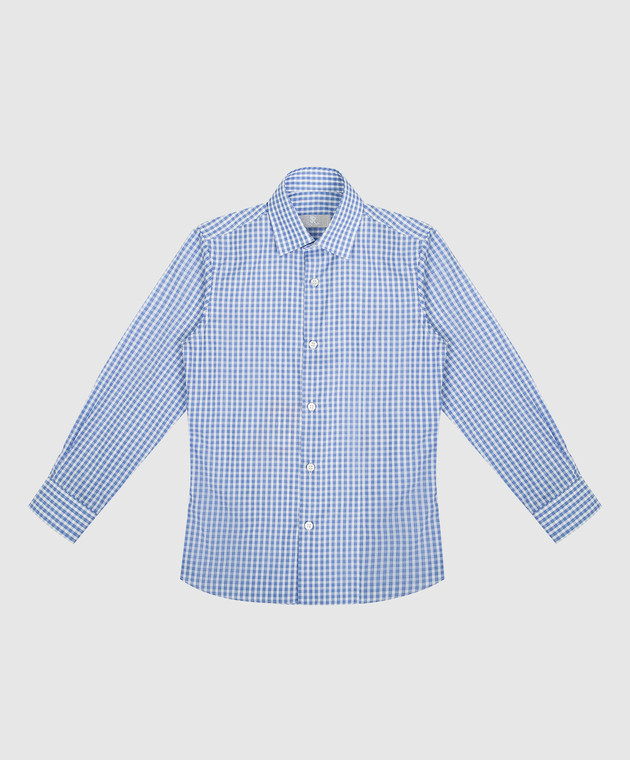 Stefano Ricci Children's blue checked shirt YC002317LJ1863