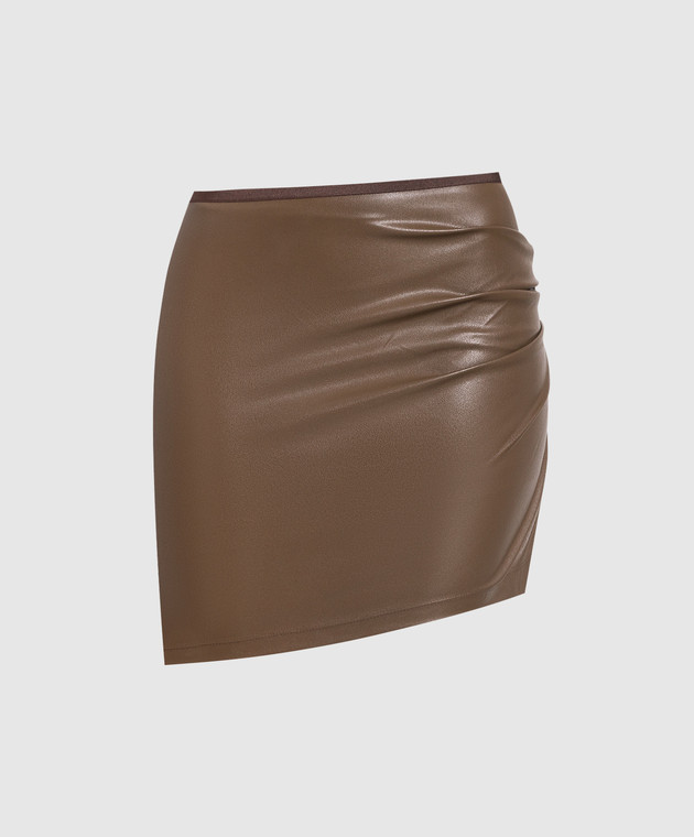 Helmut Lang Brown asymmetric mini skirt N05HW303