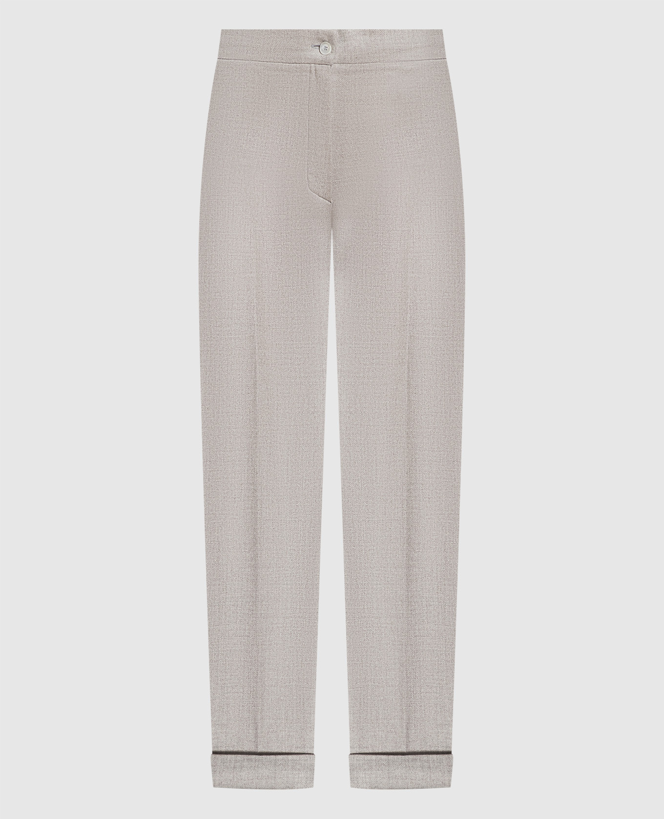 Gray wool and cashmere trousers