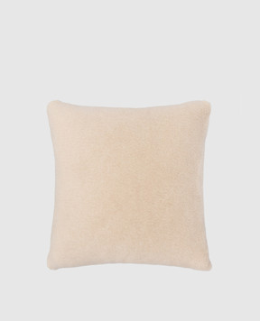 Loro Piana Light beige cashmere and silk pillow FAL9950