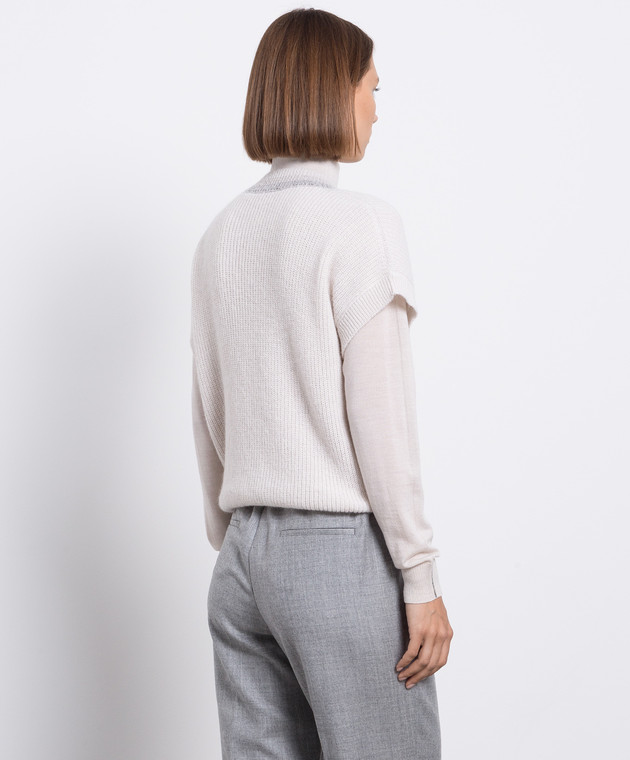 Peserico Бежевый жилет с люрексом S93118F079190A изображение 4