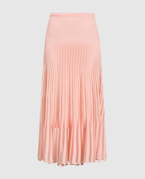 Fendi Розовая юбка миди с полупрозрачными вставками FZQ657AJFH