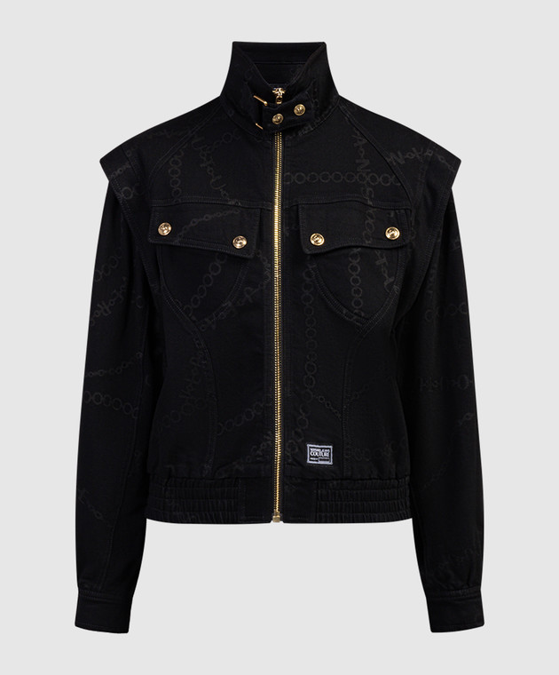 Versace Jeans Couture Black denim jacket with Necklace print 75HAS457DS010L54